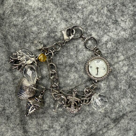 Xhilaration Women’s Silver Charm Bracelet Watch FMDX 136 Ocean Beach New Battery - Picture 1 of 6